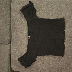 Pacsun Me to We Smocked Off the Shoulder Crop Top